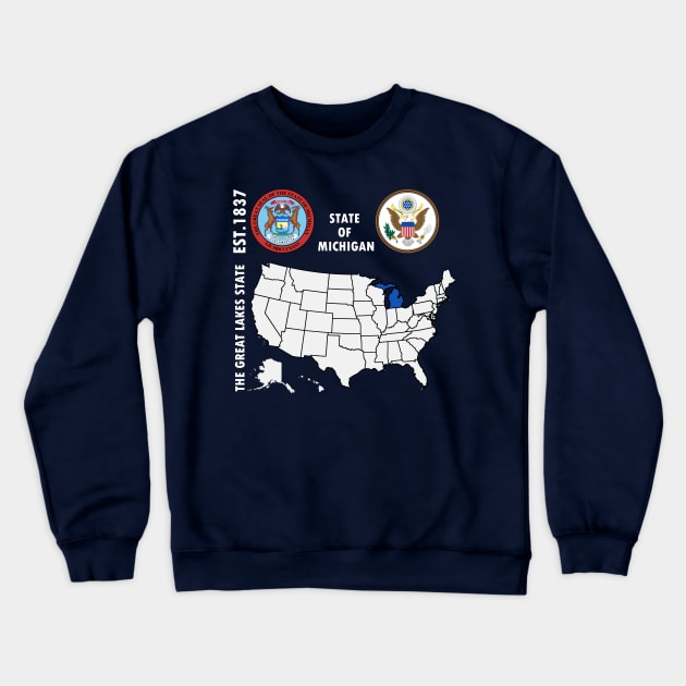 State of Michigan Crewneck Sweatshirt by NTFGP